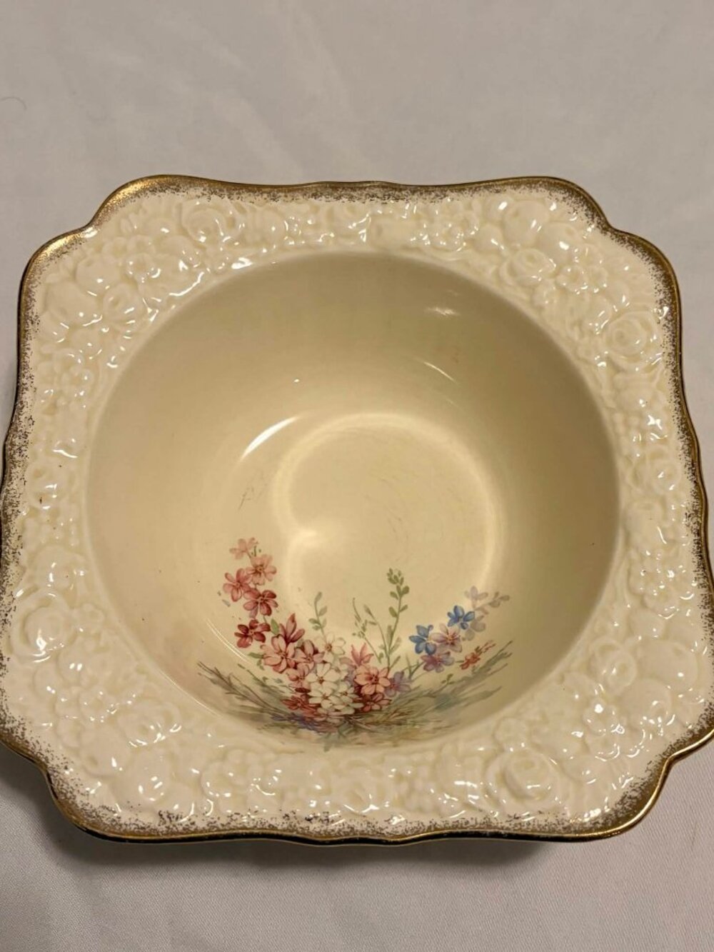 Vintage Crown Ducal Florentine Picardy Serving Bowls Set of 2 Gold Trim England